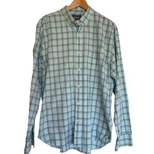 BONOBOS Long Sleeve Button Down Shirt Mens XL Long Slim Fit 100% Cotton Plaid